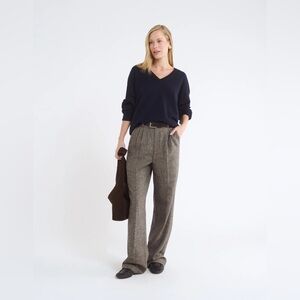 BNWT Rumored Troubadour Trouser High Waist Pleated - Heathered Herringbone